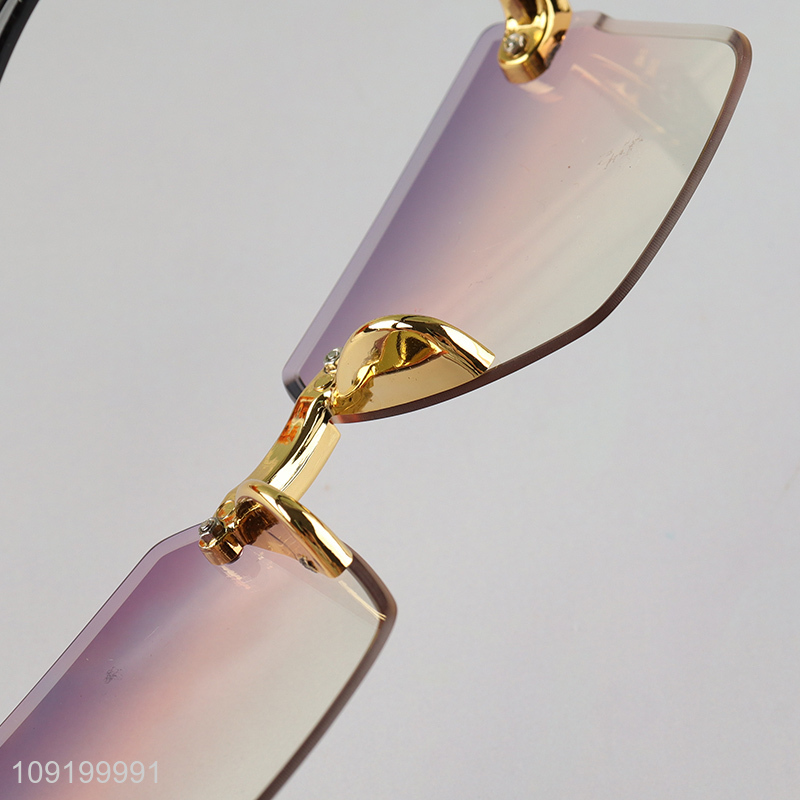 Good Quality Men Women Rimless Sunglasses Trendy Frameless Sunglasses