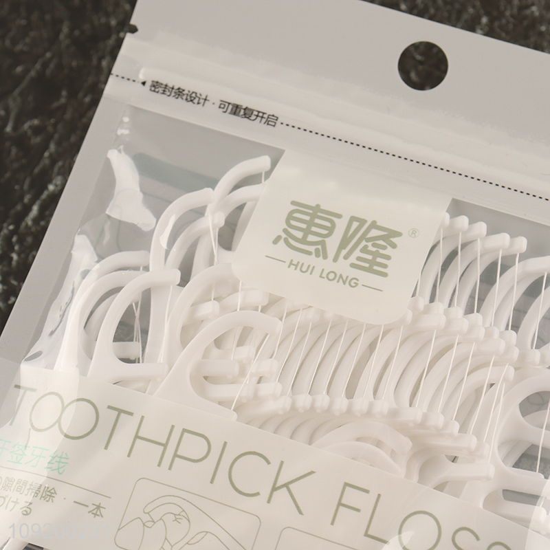Good Quality 50 Pieces Disposable Dental Floss Picks for Teeth Cleaning