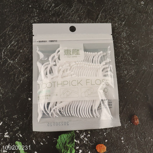 Good Quality 50 Pieces Disposable Dental Floss Picks for Teeth Cleaning