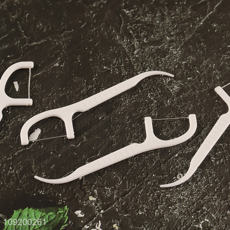 Hot Selling 50 Pieces Disposable Non-Shred Dental Floss Picks for Adults