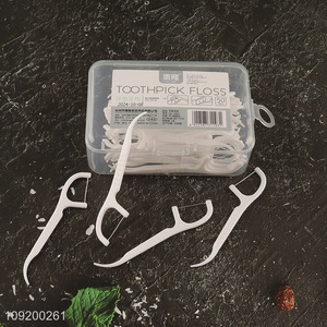 Hot Selling 50 Pieces Disposable Non-Shred Dental Floss Picks for Adults