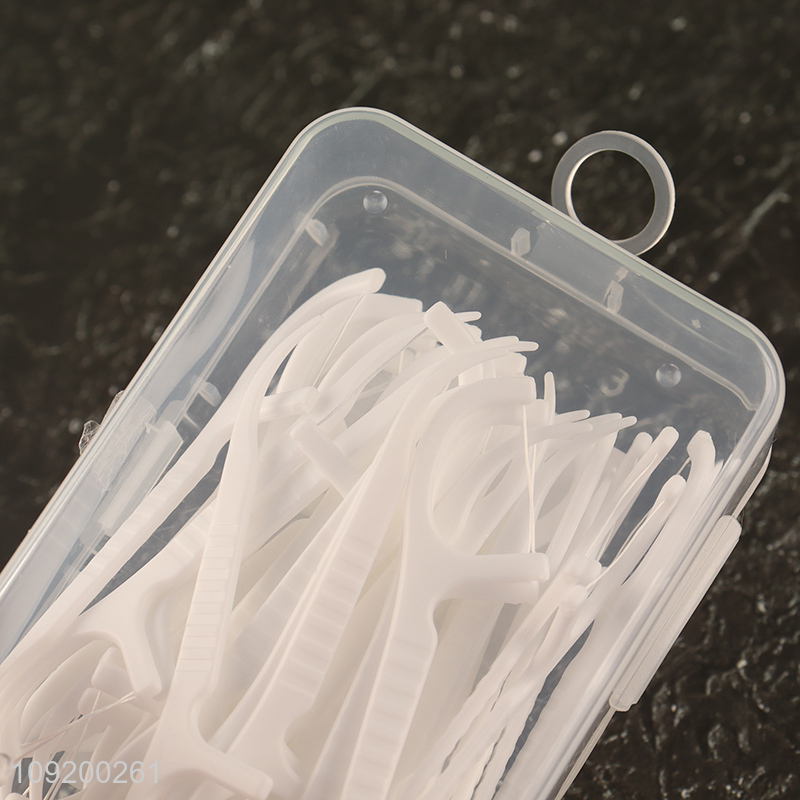 Hot Selling 50 Pieces Disposable Non-Shred Dental Floss Picks for Adults