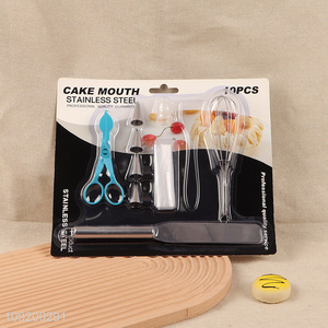 Popular products stainless steel 10pcs cake decorating tool