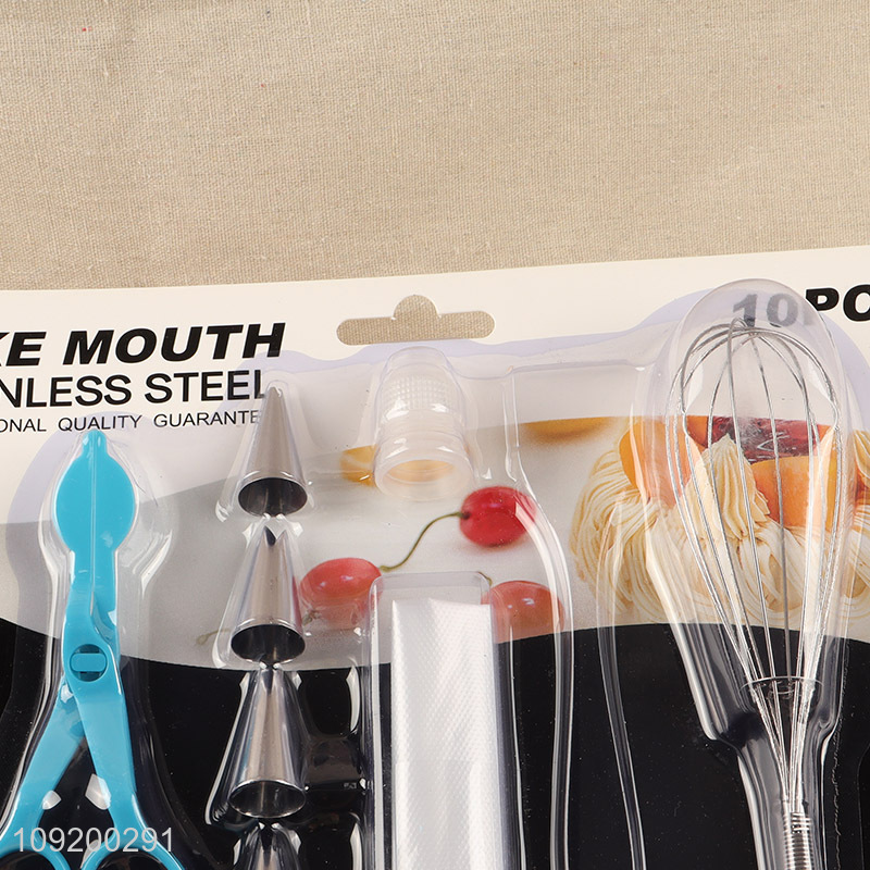 Popular products stainless steel 10pcs cake decorating tool