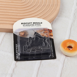 Top selling 3pcs christmas tree shape cookies cutter cookies mold biscuit mould