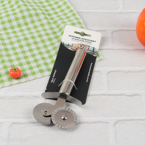 Good quality double wheel kitchen gadget pizza cutter pizza wheel