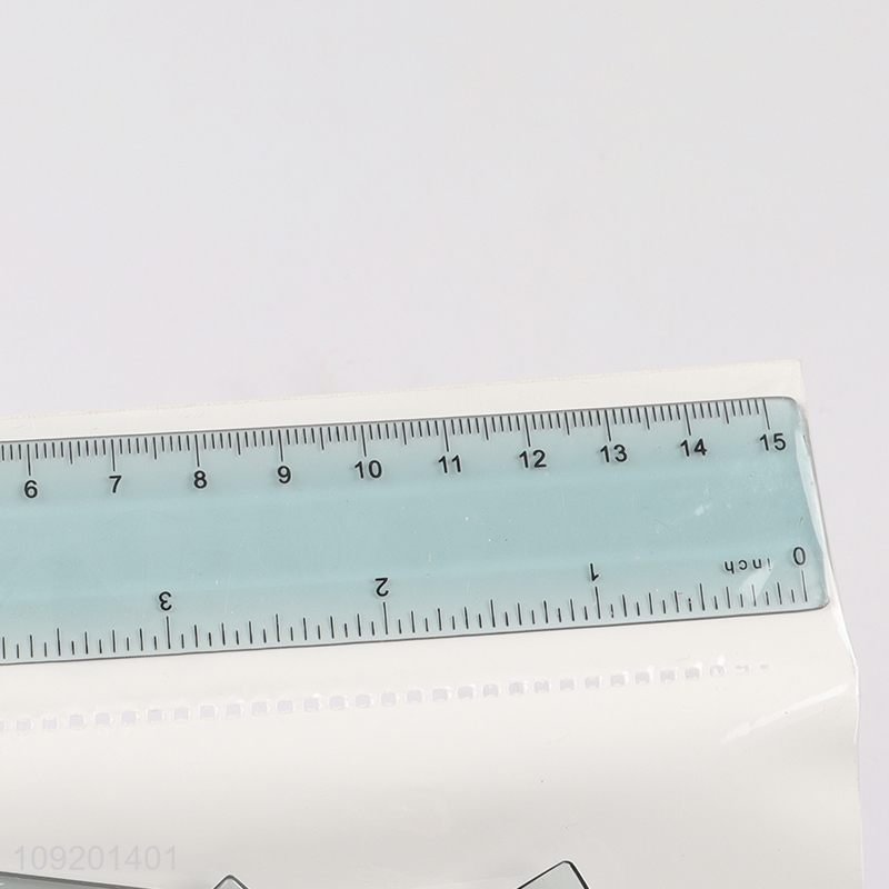 China factory 4pcs plastic students stationery ruler set for sale