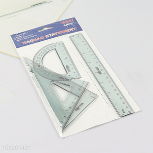 Popular products 4pcs plastic ruler set for school students