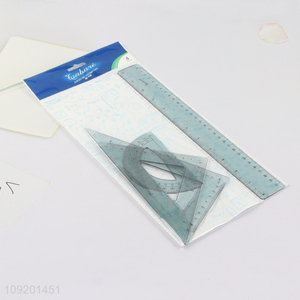 Factory price 4pcs school students stationery plastic ruler set
