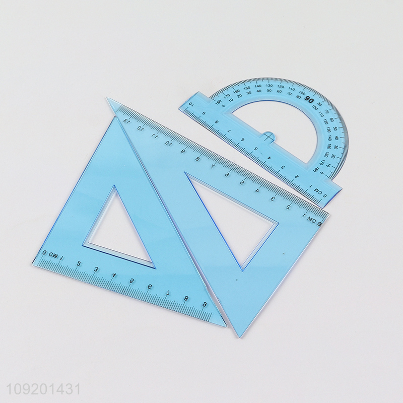 China supplier 4pcs professional plastic ruler set for stationery