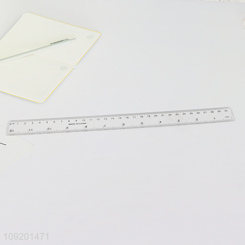 Yiwu market 4pcs plastic clear school students stationery ruler set