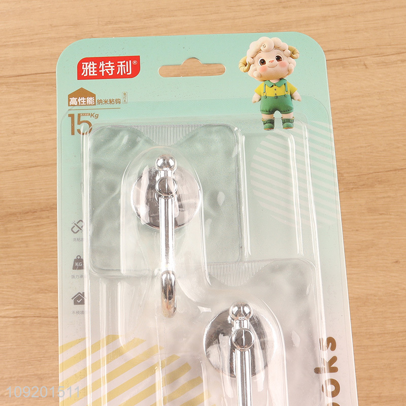 Popular products 2pcs square clear sticky hook wall hook set