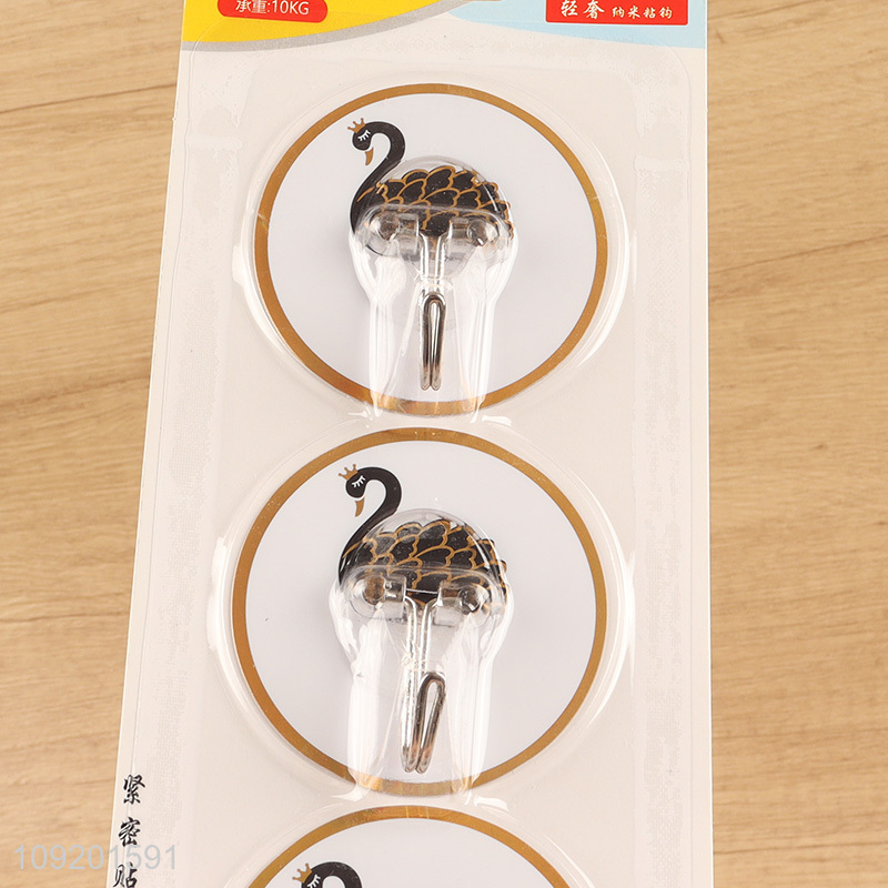 China supplier 3pcs round household sticky hook wall hook set