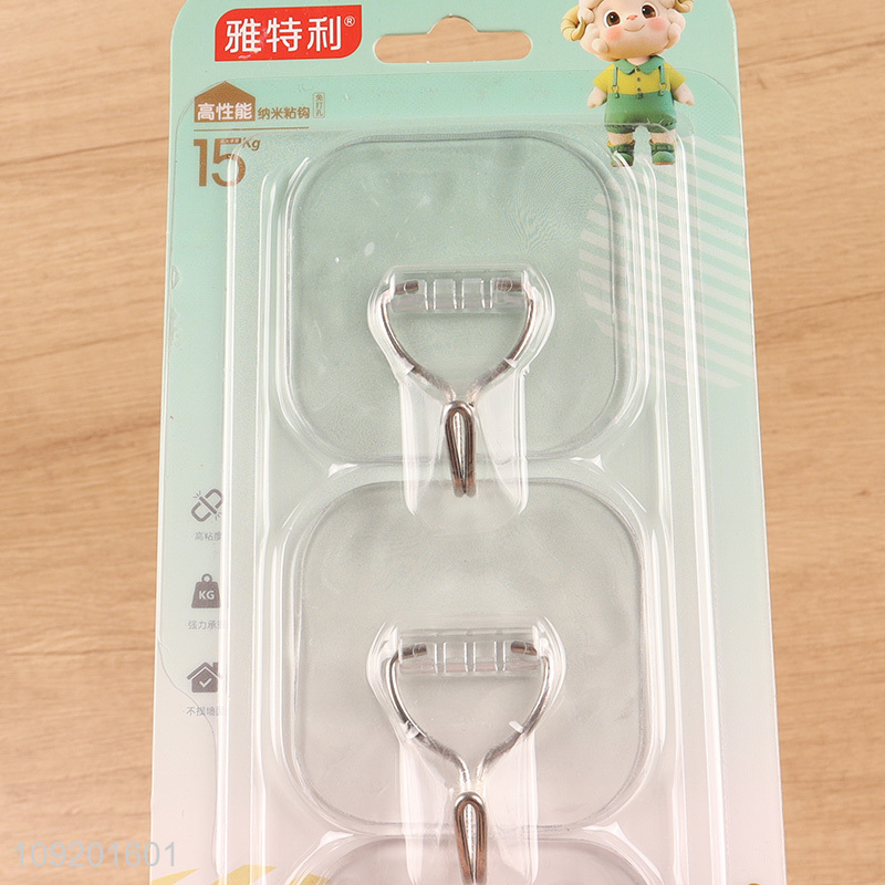 Top quality 3pcs square heavy duty sticky hook wall hook for sale