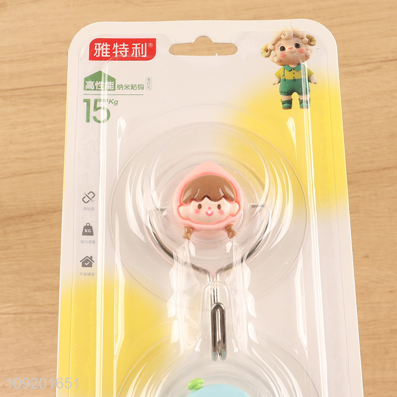 China wholesale 2pcs cartoon household sticky hook wall hook set