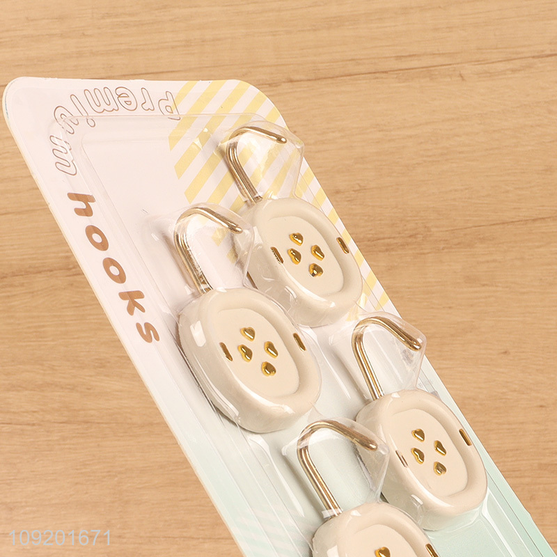 Good quality 4pcs button shape household sticky hook wall hook