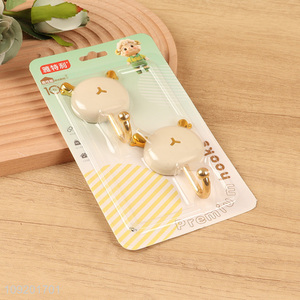 Best quality 2pcs cartoon bear sticky hook wall hook set