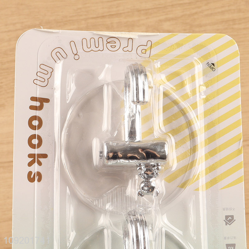 China supplier 2pcs round clear sticky hook adhesive hook set