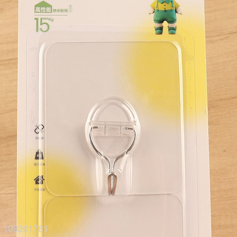 Hot sale 2pcs clear acrylic sticky hook adhesive hook for household