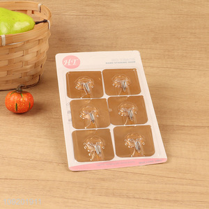 Popular products 6pcs golden sticky hook adhesive hook for household