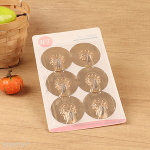 Factory direct sale 6pcs golden round sticky hook adhesive hook wholesale