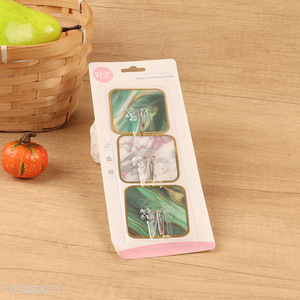 Good price 3pcs marble pattern household sticky hook adhesive hook