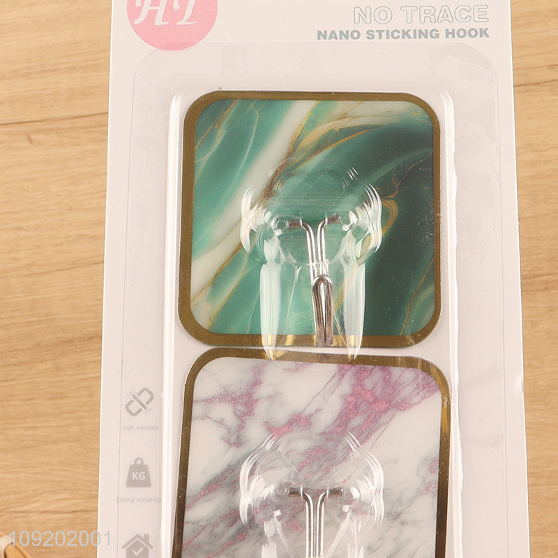 Good price 3pcs marble pattern household sticky hook adhesive hook