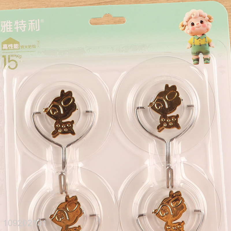 Factory price 4pcs round decorative sticky hook adhesive hook