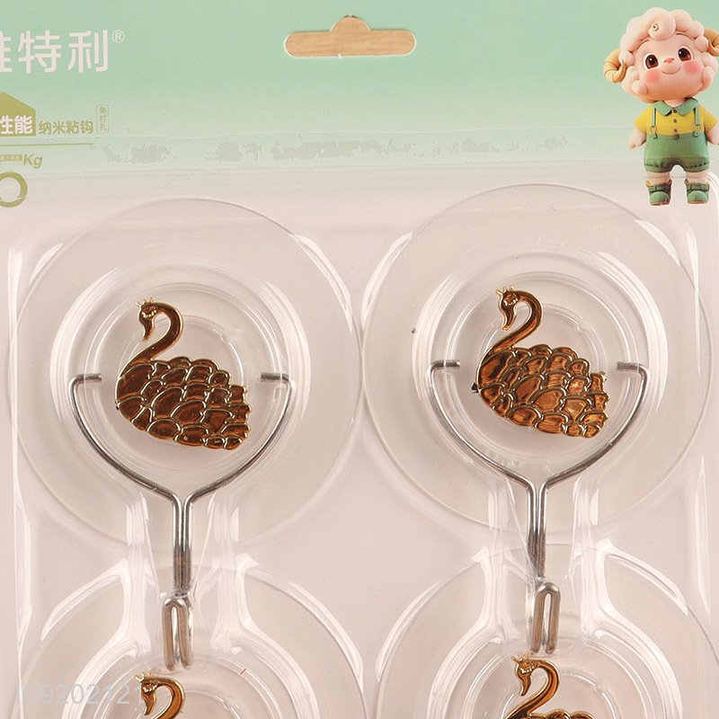 Top selling 4pcs round household sticky hook adhesive hook set