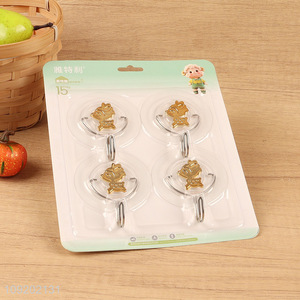 Factory price 4pcs round decorative sticky hook adhesive hook