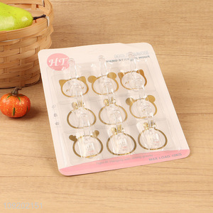 Hot products 9pcs clear bathroom sticky hook adhesive hook for sale