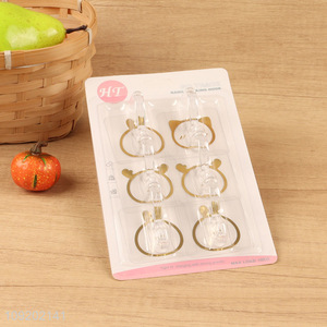 Most popular 6pcs clear household sticky hook adhesive hook set
