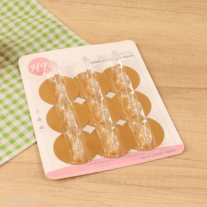 Top selling 9pcs golden round sticky hook adhesive hook for household