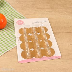 Yiwu market 12pcs golden round sticky hook adhesive hook for kitchen