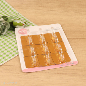 Good quality 9pcs golden square sticky hook adhesive hook for household