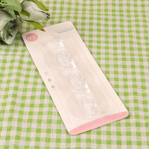 Popular products 3pcs clear household sticky hook adhesive hook set