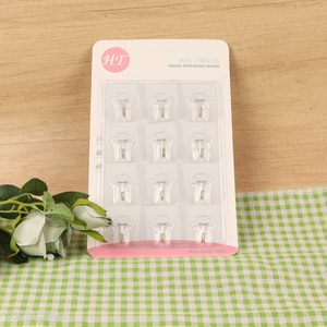 Popular products 6pcs clear household sticky hook adhesive hook set