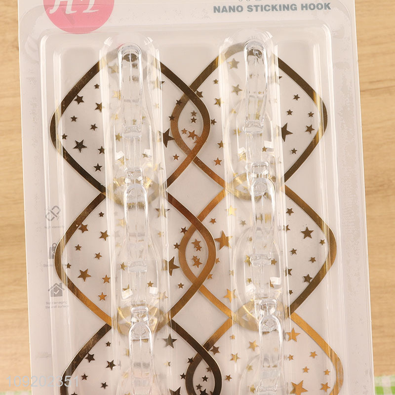 Yiwu market 6pcs heavy duty acrylic sticky hook adhesive hook for sale