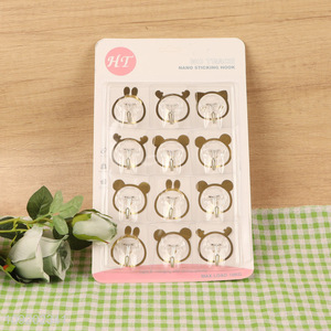 New arrival 12pcs clear sticky hook adhesive hook set for household