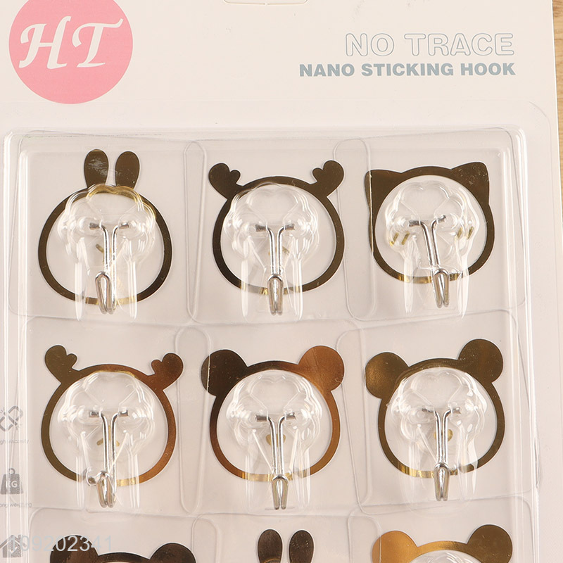 New arrival 12pcs clear sticky hook adhesive hook set for household