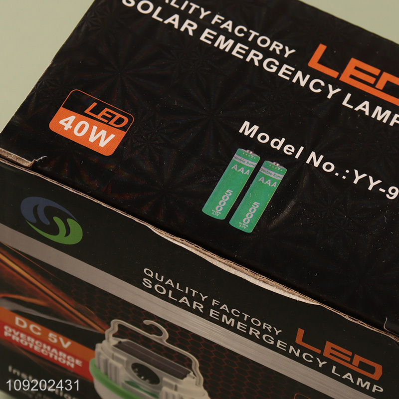 New Arrival DC 5V 40W Portable Retractable Led Solar Type C Rechargeable Emergency Light