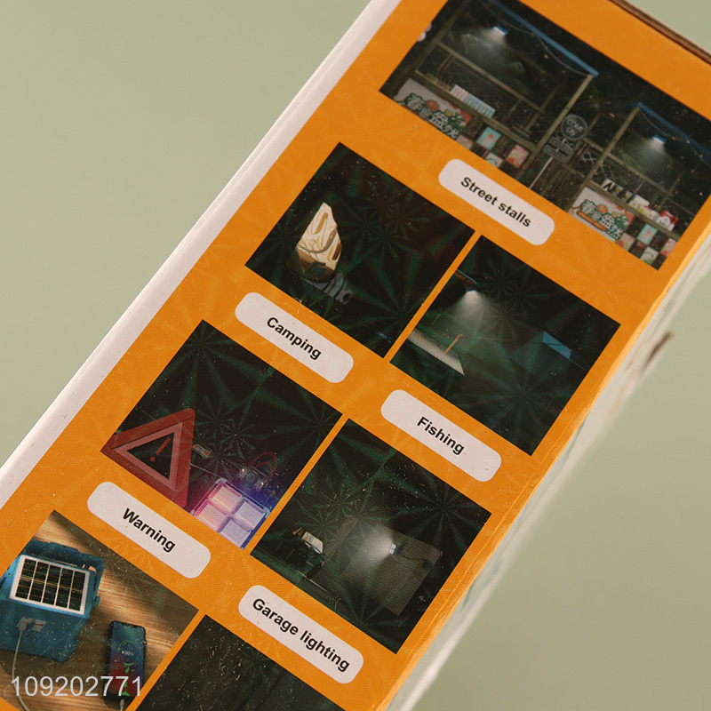 Factory Supply Solar Type C Rechargeable Led Emergency Light Outdoor Led Working Lamp