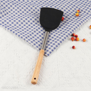 Hot products wooden handle non-stick cooking spatula for kitchen utensil