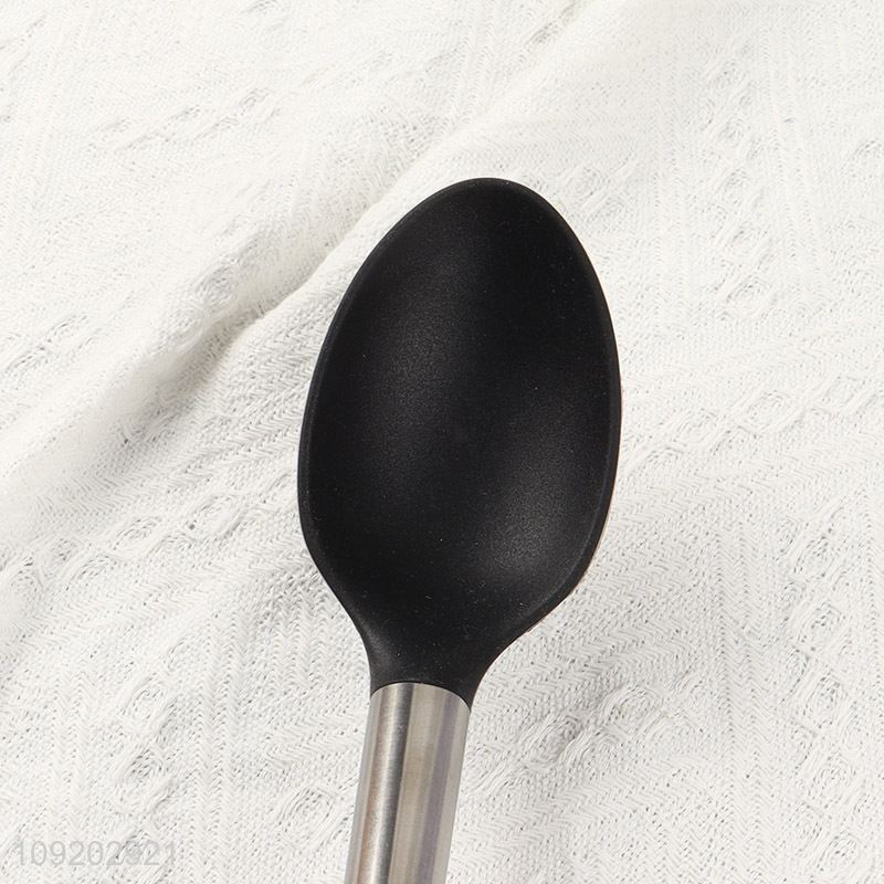 China factory wooden handle nylon kitchen utensil basting spoon