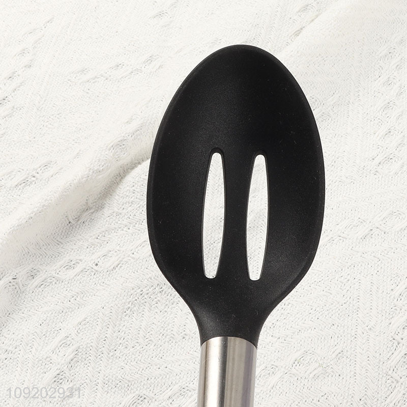 Popular products home kitchen utensil slotted ladle with wooden handle