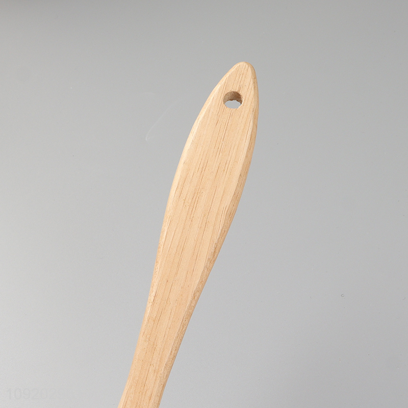 China wholesale silicone kitchen utensil soup ladle with wooden handle