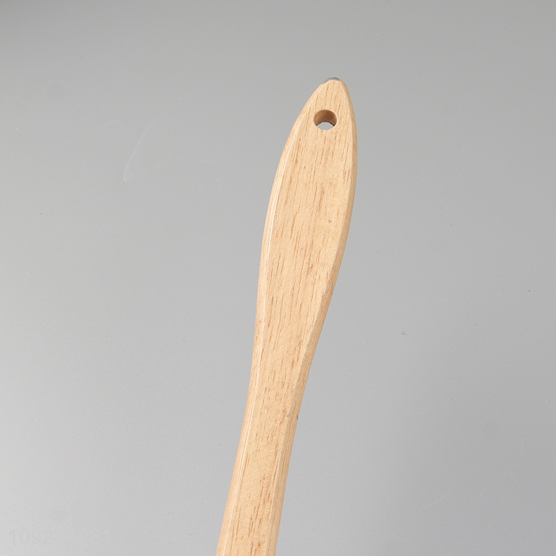 Latest products silicone kitchen utensil spaghetti spatula with wooden handle