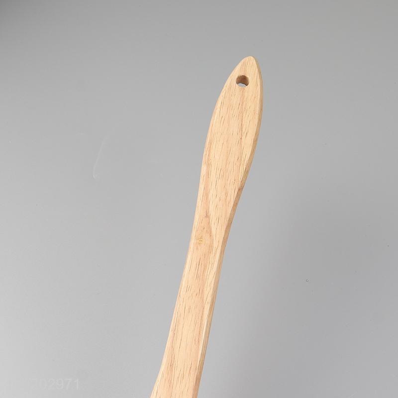 Hot items professional silicone kitchen utensil cooking skimmer with wooden handle