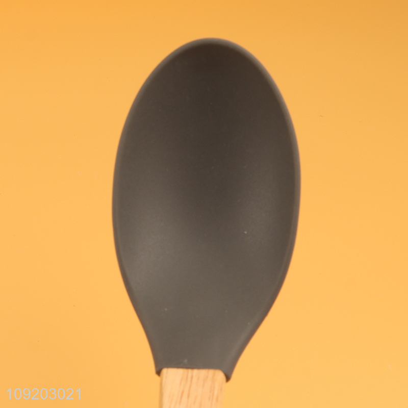 Good sale household kitchen utensil basting spoon with wooden handle