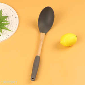 Good sale household kitchen utensil basting spoon with wooden handle